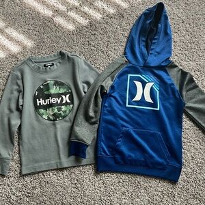 Hurley Gray thermal and Blue Sweatshirt Duo